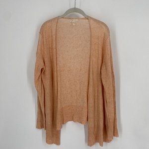 Eileen Fisher Cardigan Women’s large L orange linen open cardigan lightweight